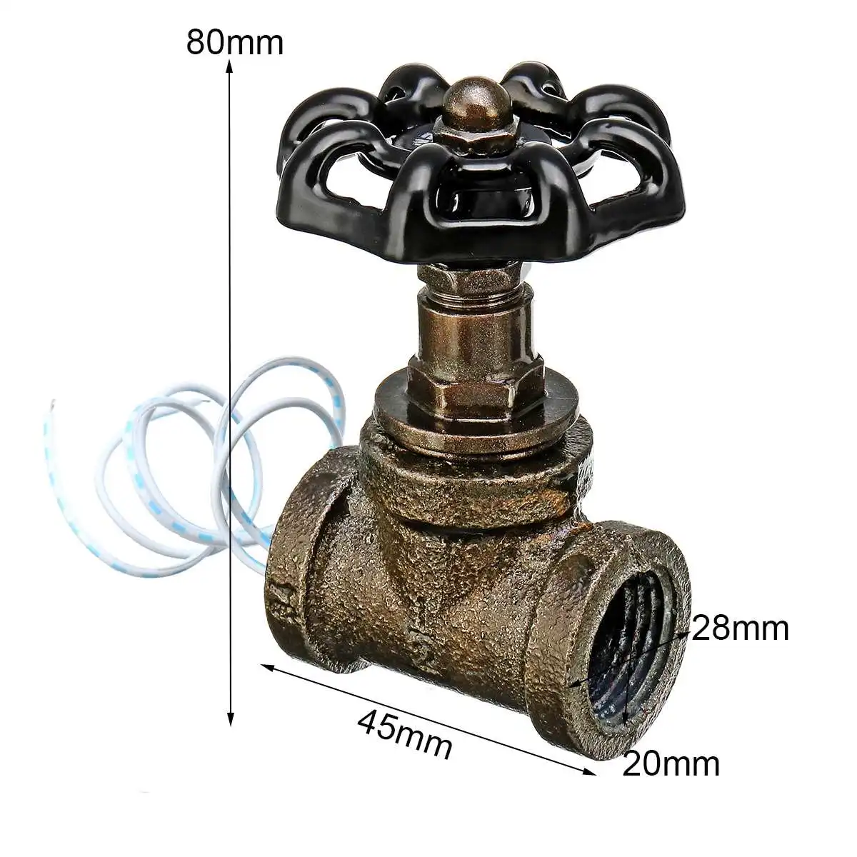 Светильник для водопроводных труб, промышленный светильник, запорный клапан, переключатель для лампы в стиле лофт, железный клапан, Винтажная настольная лампа