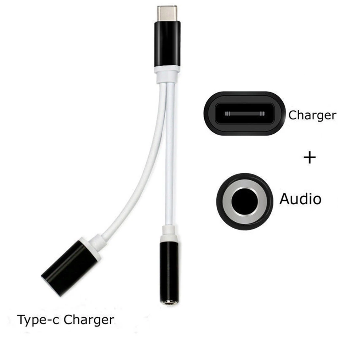 Черный USB TYPE C 3 5 аудио кабель для гарнитуры адаптер зарядки телефона|Аксессуары