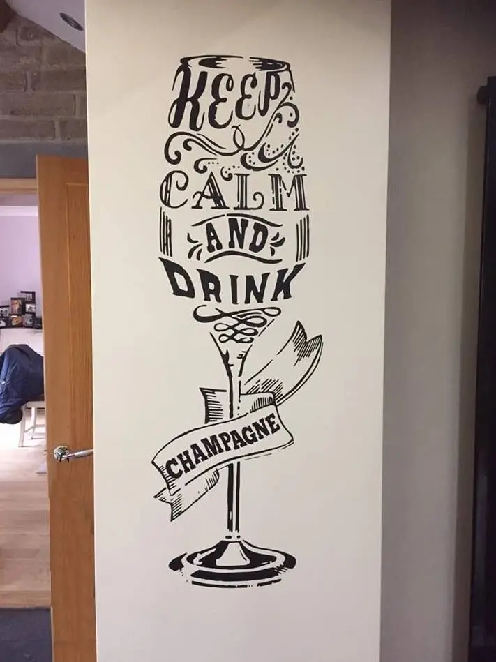 Keep Calm And Drink шампанское стекло стены стикеры виниловая наклейка высокий кухня