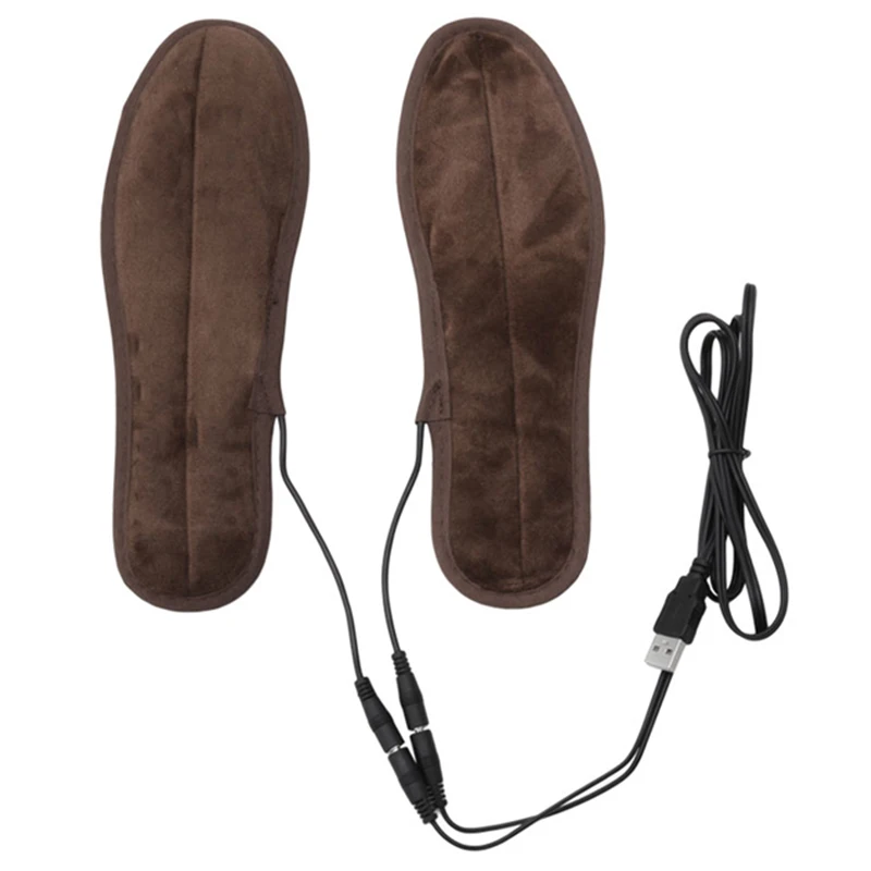 

FGGS-New USB Electric Powered Plush Fur Heating Insoles Winter Keep Warm Foot Shoes Insole