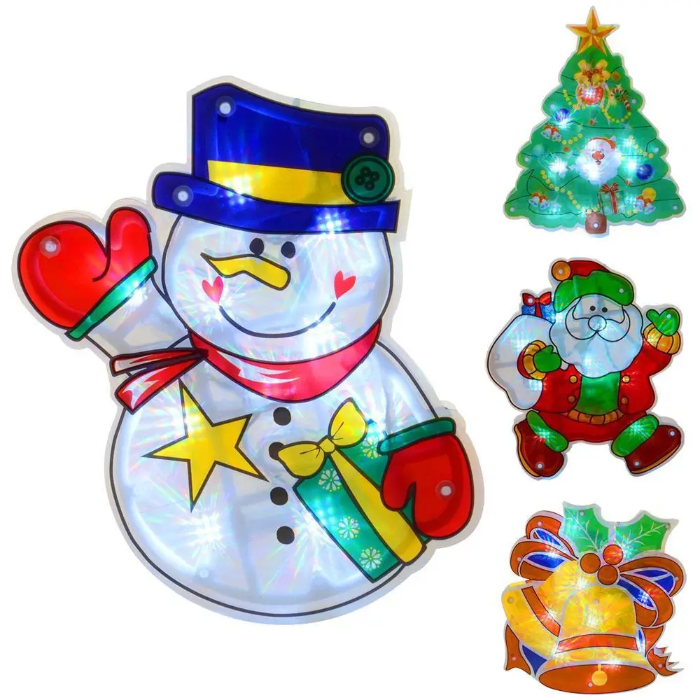 

Decorative Lamp String PVC Light Up Christmas Silhouette Window Suction LED Lights New Year Holiday Light