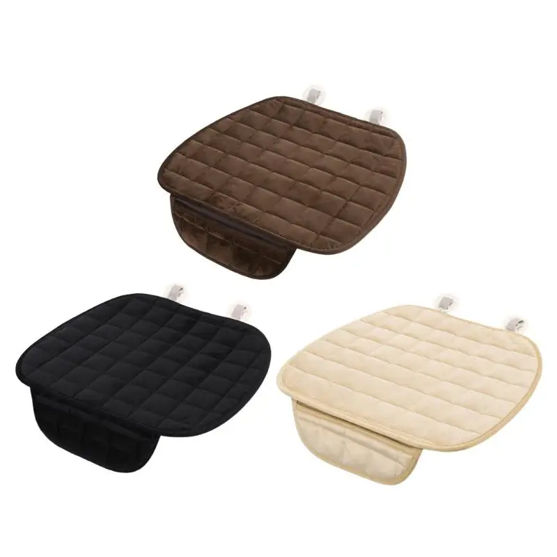Winter Warm Plush Anti Slip Car Seat Cover Plaid Cushion Protector Supports Cotton Protective Pads | Автомобили и мотоциклы