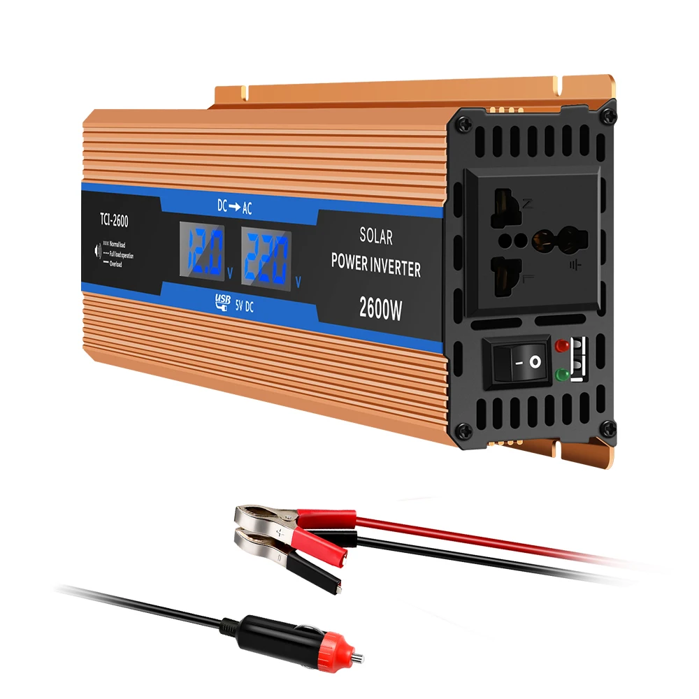 

New Car Inverter 24V 2600W Power Suppl Converter DC 24V to AC 220V Automobiles Voltage inversor Car USB Charger CY925-CN