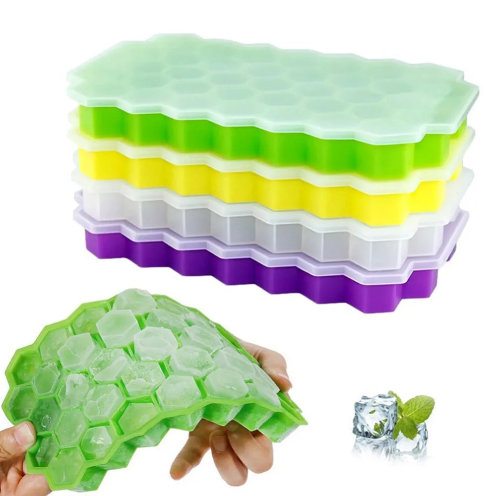 

Large Honeycomb Shape 37 Cubes Ice Cube Tray Mold Lid Storage Containers Ice Cube Mould Home Kitchen Summer Drink Cooling Bag B4