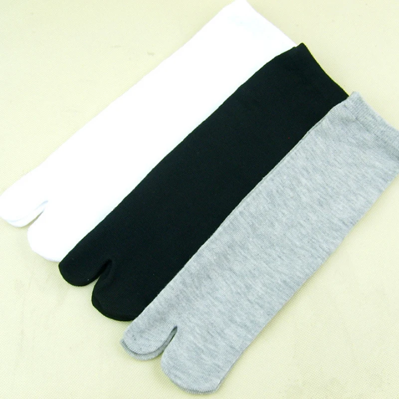 Бамбуковое волокно мужские и женские летние кимоно Вьетнамки японские два пальца носки сандалии спилок ниндзя унисекс черный белый носок