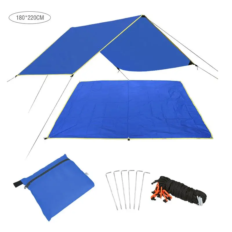 

Protable Ultralight Tarp Outdoor Camping Survival Sun Shelter Shade Awning Silver Coating Pergola Waterproof Beach Tent