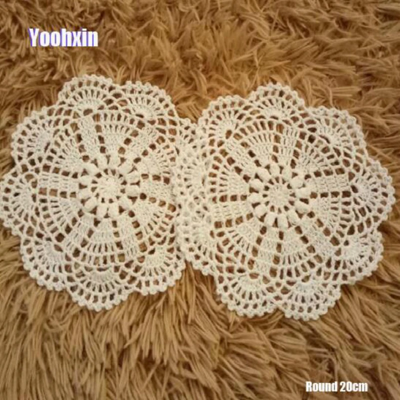 

NEW Round Handmade Lace Cotton Place Table Mat Pad Cloth Crochet Placemat Drink Tea Doily Cup Mug Wedding Coaster Dining Kitchen