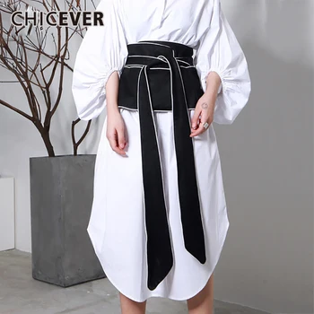 

CHCEVER 2020 Spring Vintage Stripped Belt For Women Cummerbunds Black Slim Casual Shirt Decoration Belts Fashion New