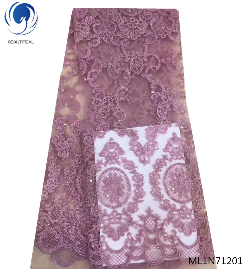 

Beautifical french tulle lace fabrics african fabrics lace dress with shiny lace 2019 mesh tulle laces fabric 5yards/lot ML1N712