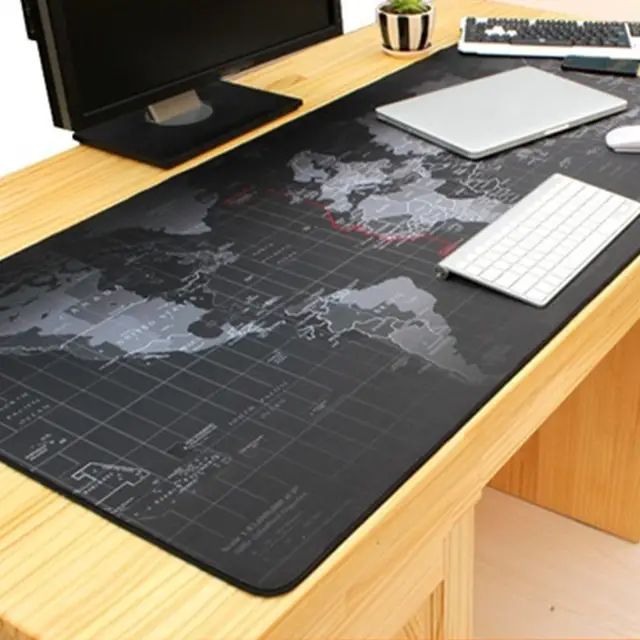 Waterproof Mouse Mat World Map Pattern Mouse Pad Anti Slip Office