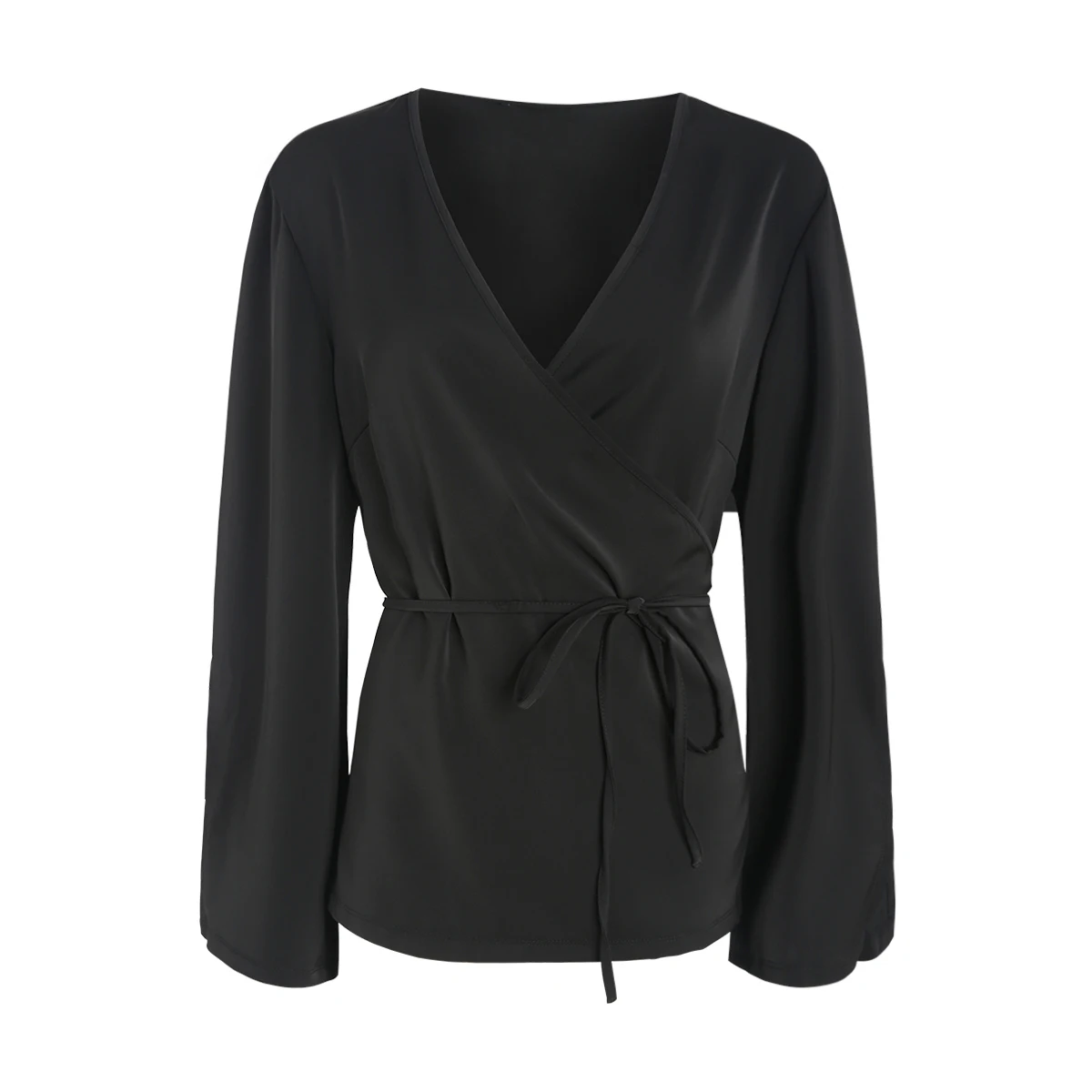 HDY Haoduoyi Large Plus Size Elegant Simple O-neck Wrap-around Waist Loose Streetwear Autumn Tops Korean Clothes HDY Haoduoyi Large Plus Size Elegant Simple O-neck Wrap-around Waist Loose Streetwear Autumn Tops Korean Clothes