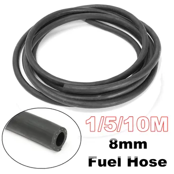 

Black 1/5/10M 8mm Universal Rubber Reinforced Fuel Hose Tube Pipe Line Black for Petrol Oil for Diesel Motorcycle