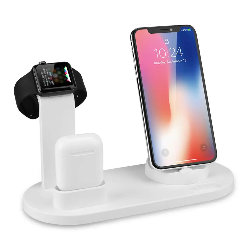 

3-in-1 Portable Charge Dock Stand Holder Base for Airpods iPhone iWatch Samsung
