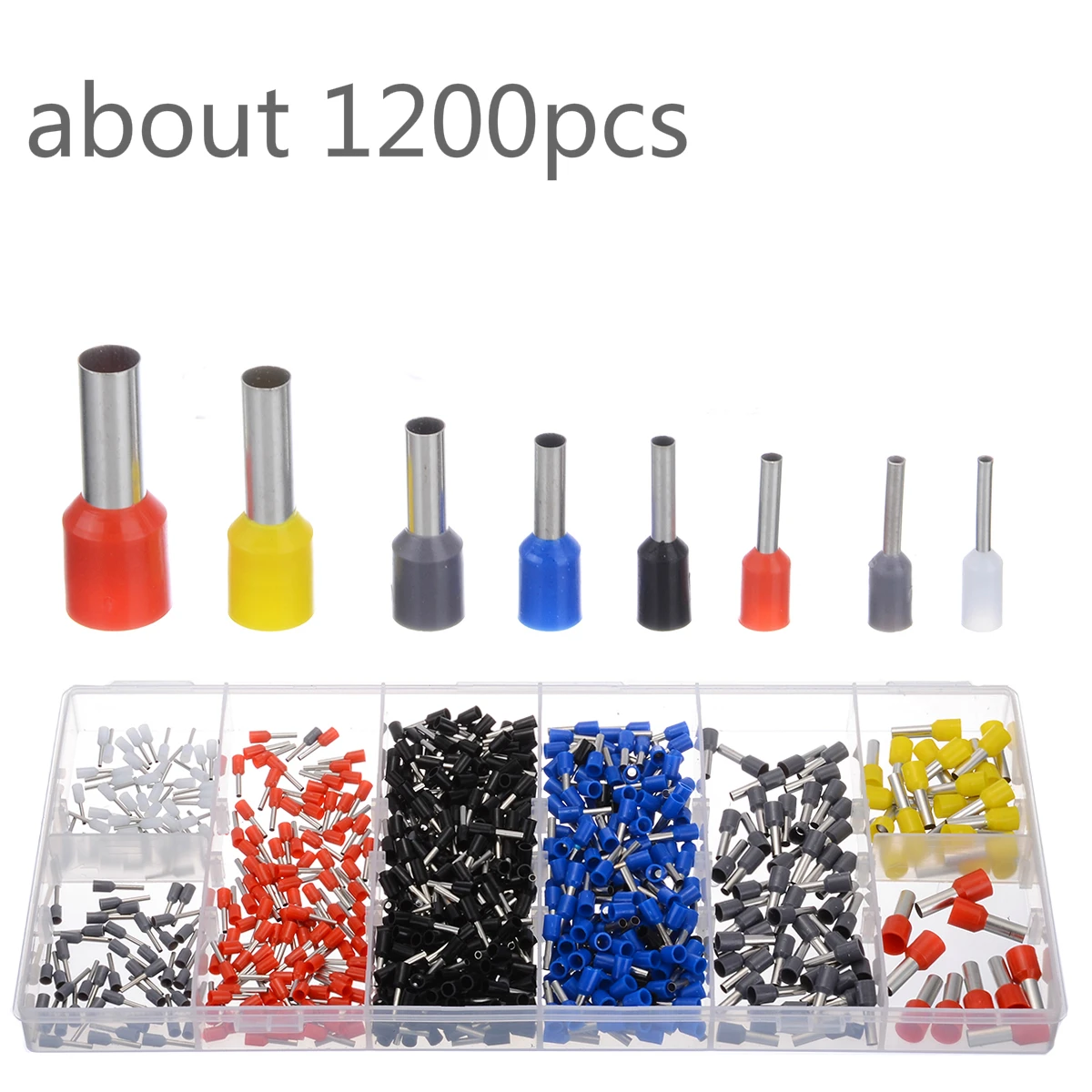 

1200pcs Wire Crimp Connector Insulated Cord Pin End Tube Terminal Tool Kit Set 0.5/0.75/1/1.5/2.5/4/6/10mm2