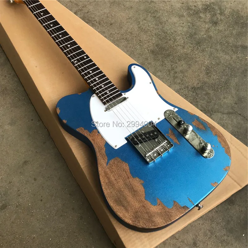 

Stock , antique relic electric guitar, TL electric guitar, metallic blue, all colors can be, wholesale and retail