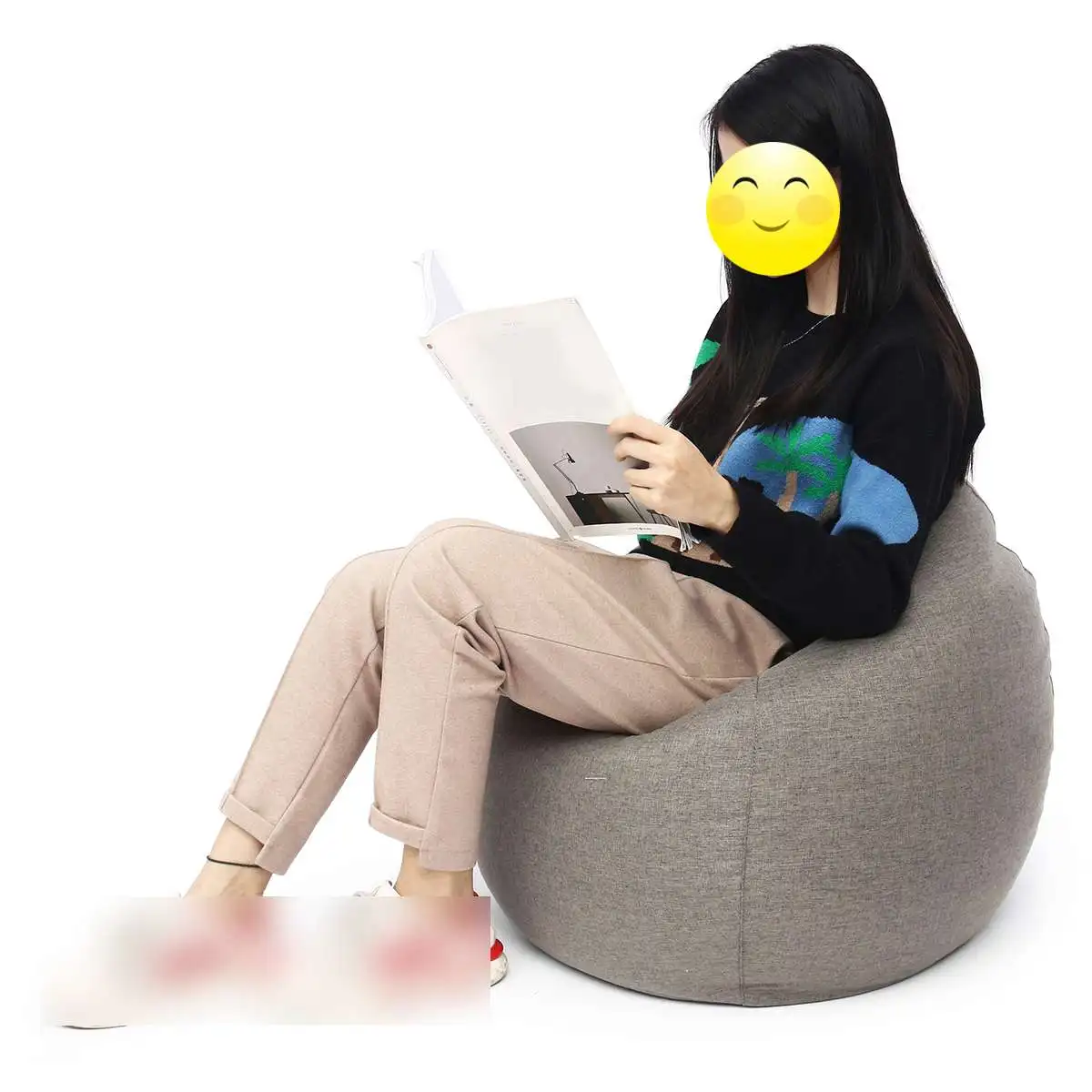 60*70cm Lazy Bean Bag Sofa Chair Linen Cloth Lounger Seat Couch Bean Bag Pouf Puff Couch Tatami Living Room for Kids Adults 60*70cm Lazy Bean Bag Sofa Chair Linen Cloth Lounger Seat Couch Bean Bag Pouf Puff Couch Tatami Living Room for Kids Adults