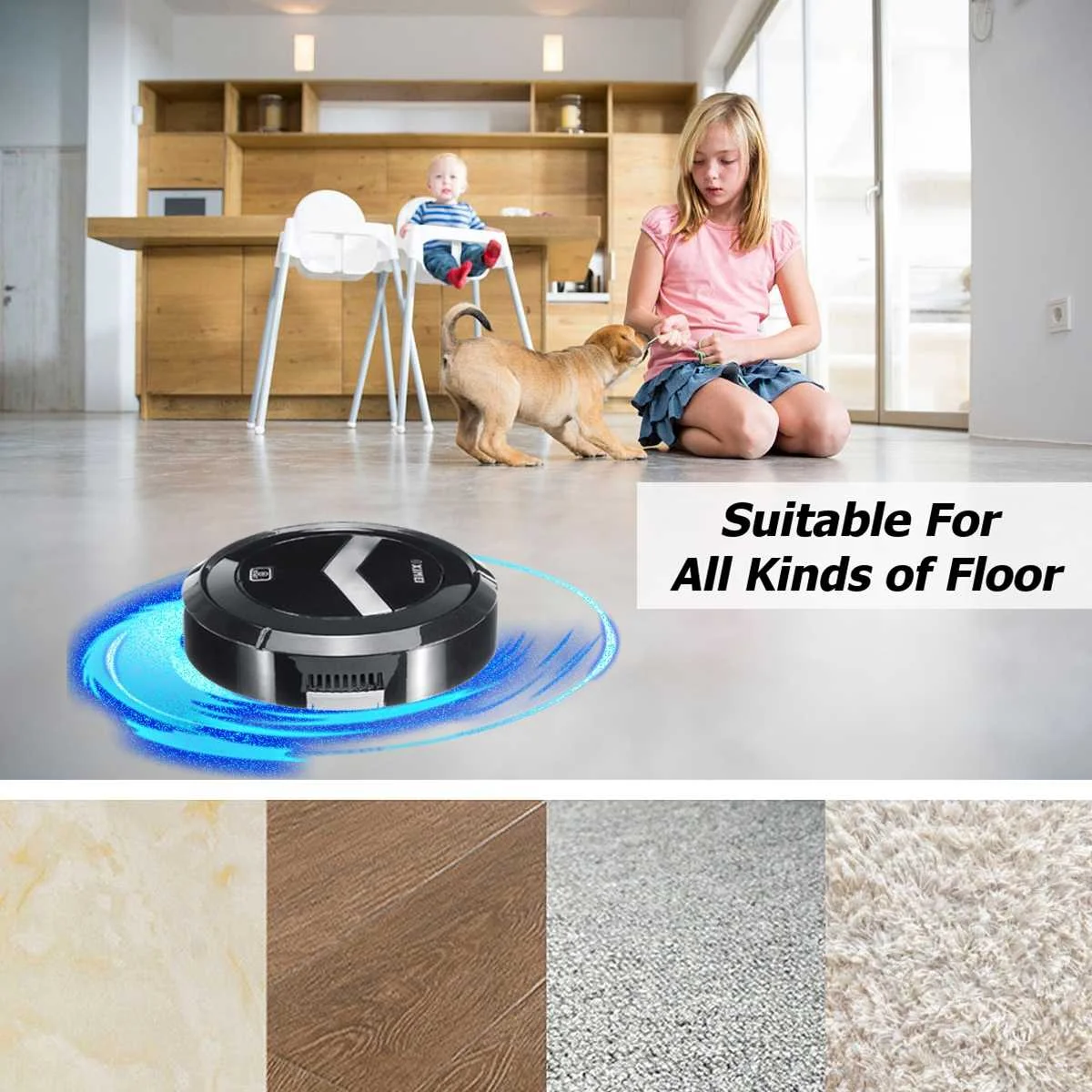 Smart Robot Vacuum Cleaners Rechargeable Auto ASD Cleaning Sweeping Floor Dirt Dust Hair Automatic Cleaner For Home Electric