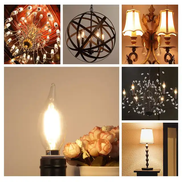 E12 Led Candlestick Bulb 60w Equivalent Dimmable Chandelier