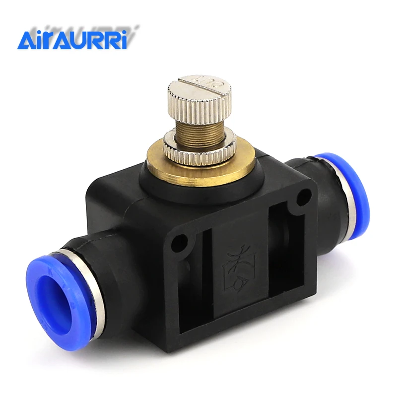 

PA6 seriesTracheal adjustable flow joint 6mm Air Flow Speed Control Valve Tube air Hose Pneumatic Push In Fitting LSA6 air