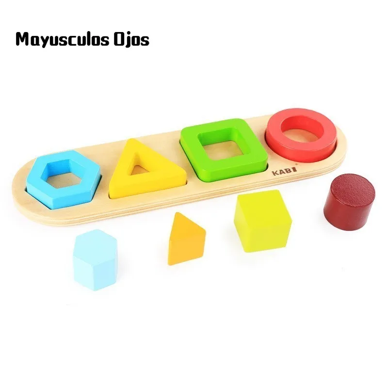 

Colorful Building Blocks Shape Matching Board Game Early Childhood Education Wooden Educational Toys