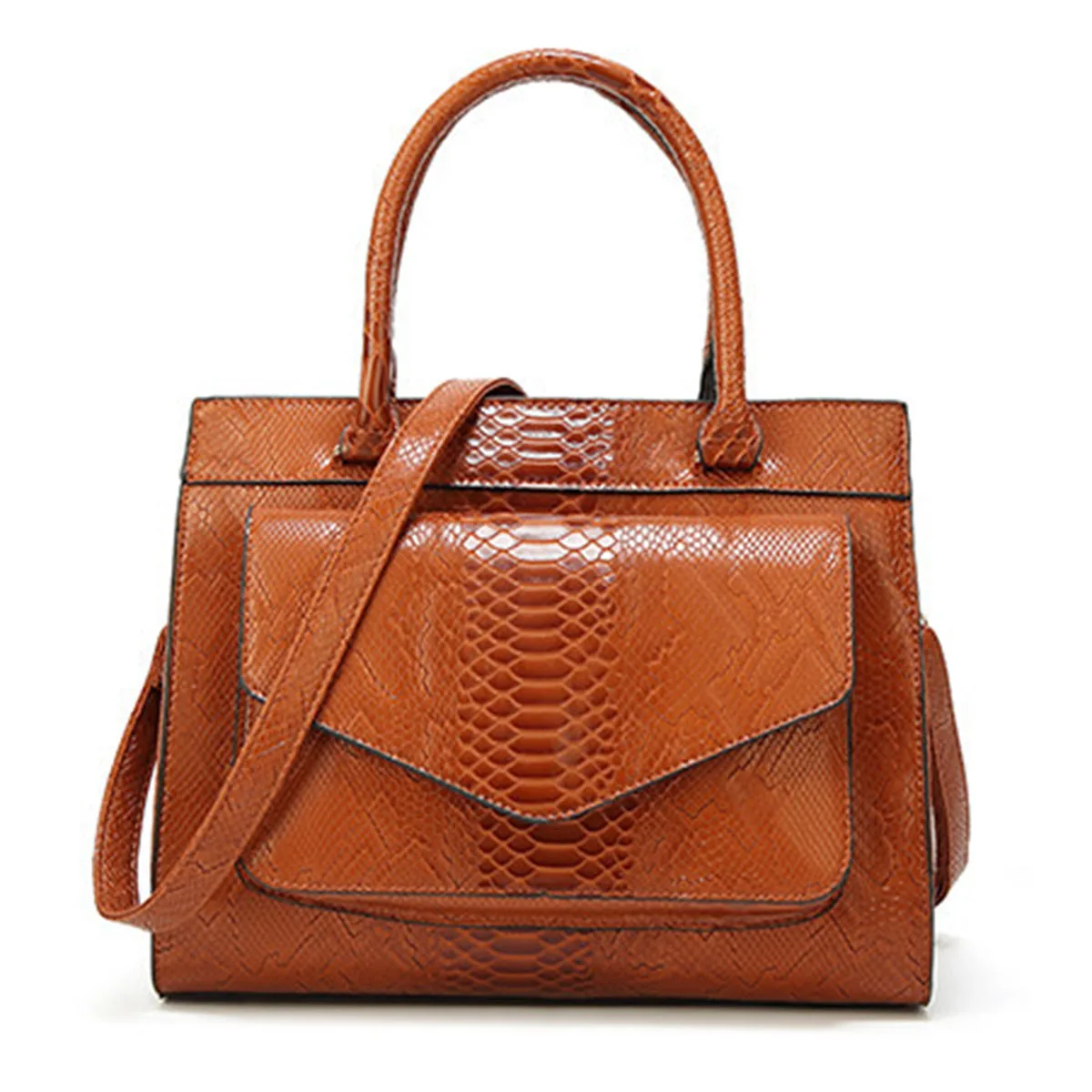 

New Fashion Woman Bag Women'S Leather Handbags With Pouch Ladies Trunk Tote Women Messenger Bag Brown