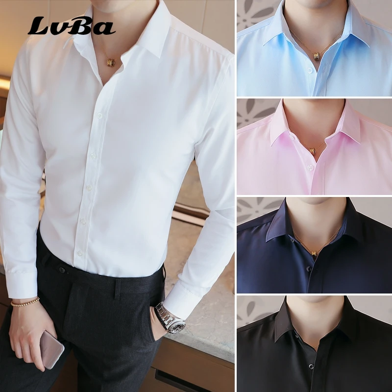New Arrival 2018 Autumn Men Clothes Men's long sleeved slim fit shirts,Business casual men's wear Solid - color Dress Shirts New Arrival 2018 Autumn Men Clothes Men's long sleeved slim fit shirts,Business casual men's wear Solid - color Dress Shirts