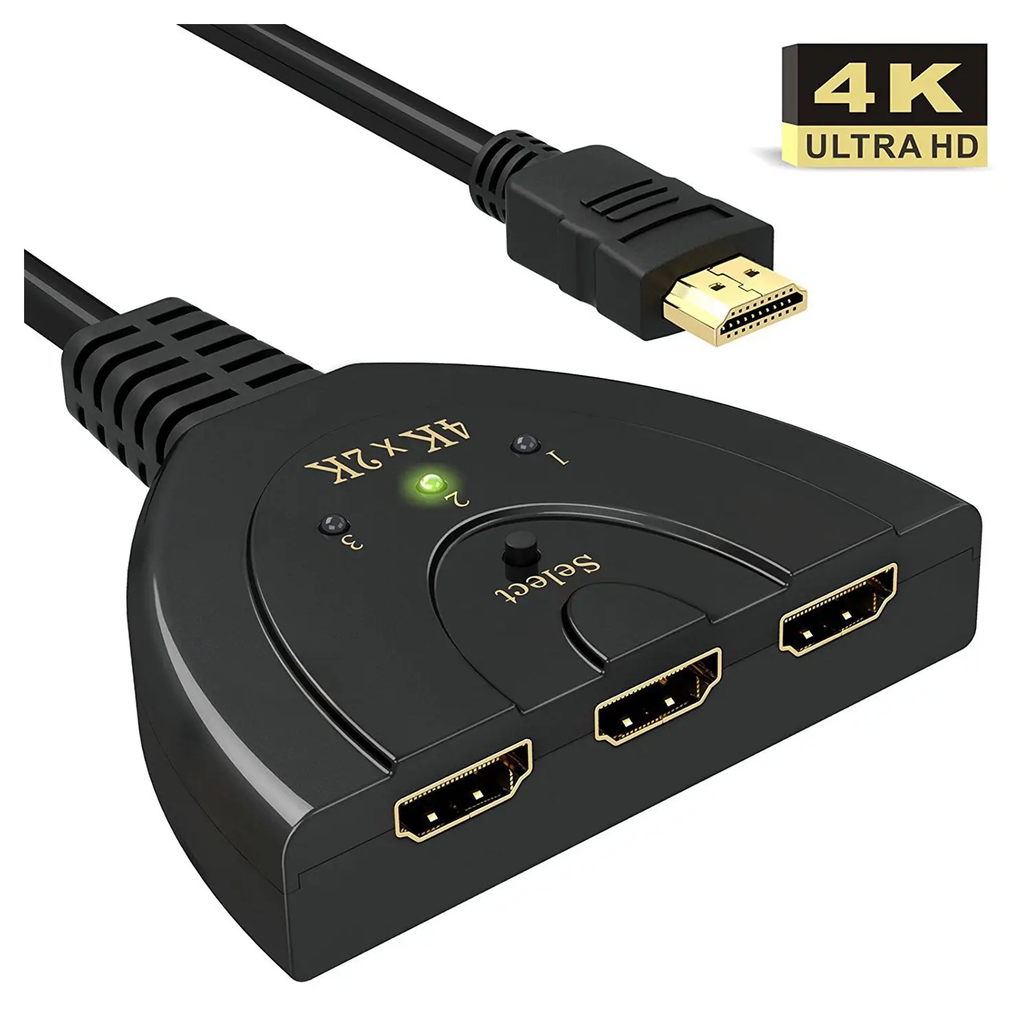 4 K HDMI Switch, 3-Порты и разъёмы HDMI разделитель Switcher Sup Порты и разъёмы s 4 K/полный HD1080p/3D с высоким Скорость помощью соединительного кабеля