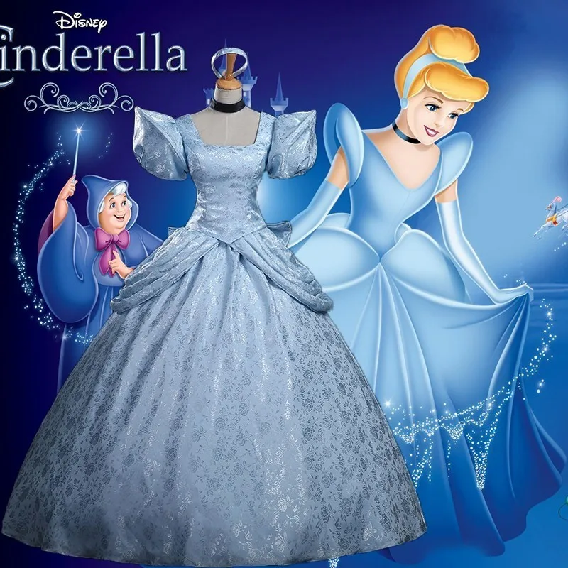 

Cinderella Costume Princess Ice Queen Cosplay Frozen Adult Halloween Christmas Carnival Party Fancy Dress Custom Girl Wedding