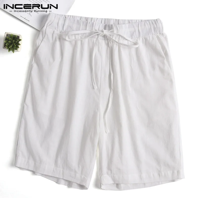 Модные до колена повседневные шорты пляжные каникулы бермуды х/Б мужские шорты льняные карманы Drawstring Board Joggers Workouts мужской