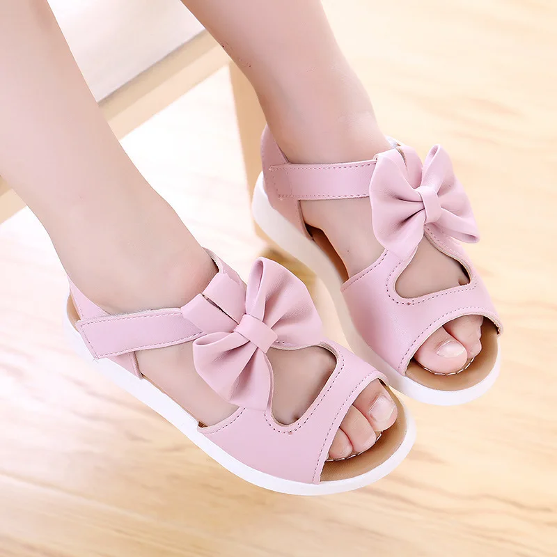 2019 الصيف جديد أزياء الأطفال الصنادل فتاة حذاء الأميرة حذاء الشاطئ أحذية الاطفال التنفس بحرية أحذية لينة