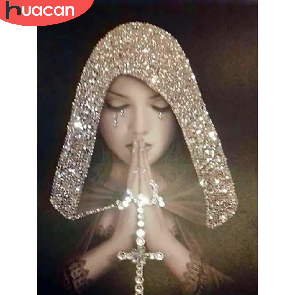 

HUACAN Icons Diamond Embroidery Diamond Painting New Full Square Girls Pictures With Rhinestones Diamond Mosaic Sale Beadwork