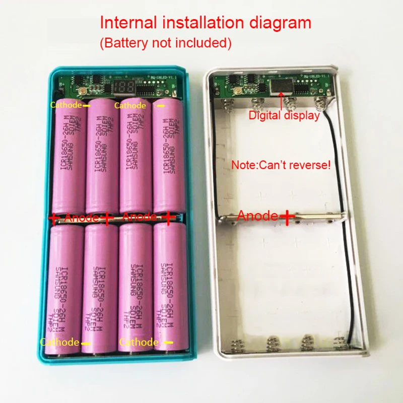 شحن لحام الرقمية علبة صندوق شحن DIY أطقم 8*18650 صندوق بطارية المحمول 5 V 1A 2A شحن لوحة دوائر كهربائية شواحن الهاتف المحمول