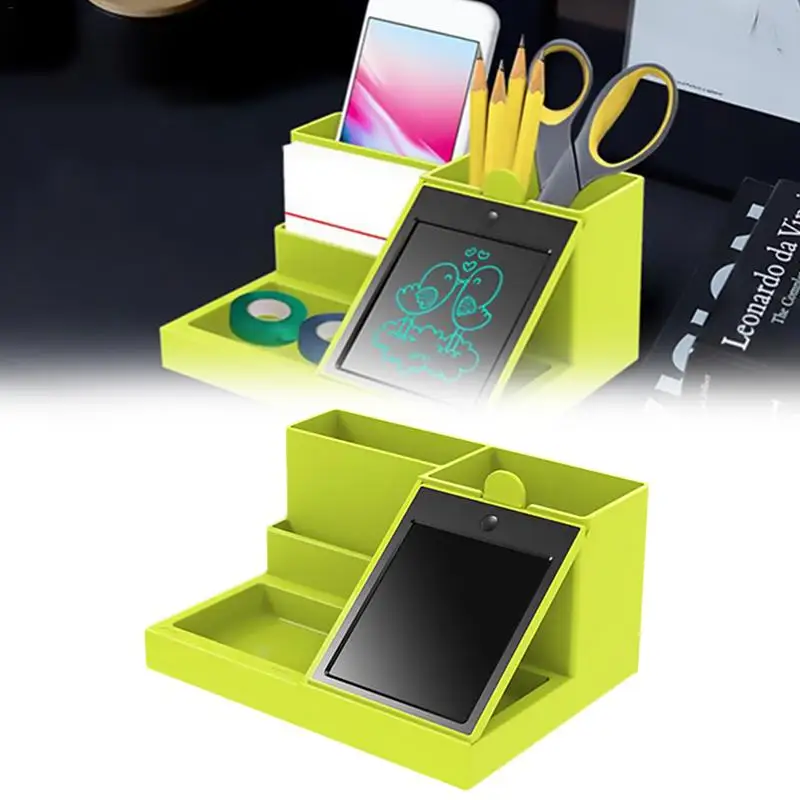 

Pen Holder Desk Organizer With Electric LCDl Writing Tablet For Home School