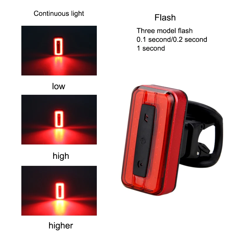 

Waterproof Mini USB Bike Rear Light COB LED Bicycle Lamp USB Rechargeable Back Cycling Taillight Warning Red Light