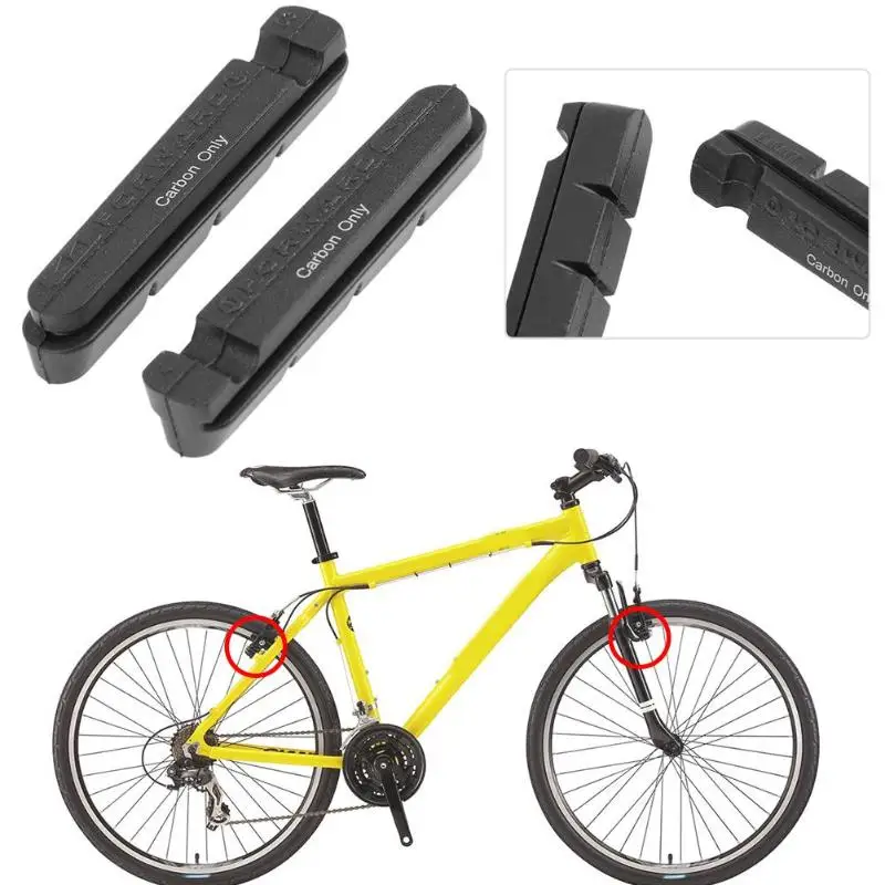buy 1 Pair of Bicycle Road Bike Rubber C V Brake Pads Suitable for Carbon Fiber Rims Brake Blocks Shoes Cycling Bikes Repair Tool