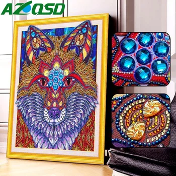 

AZQSD Diamond Embroidery Animal 5D Diy Diamond Painting Wolf Picture Rhinestone Special Shape Mosaic Partial Drill Cross Stitch