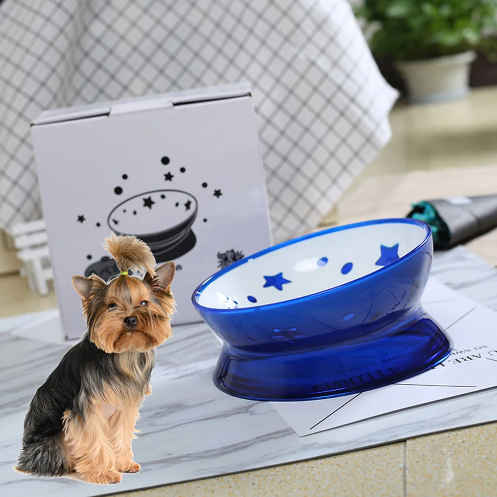 Pet cat bowl crystal dog bowl pet tilt food feeding bowl anti slip wear