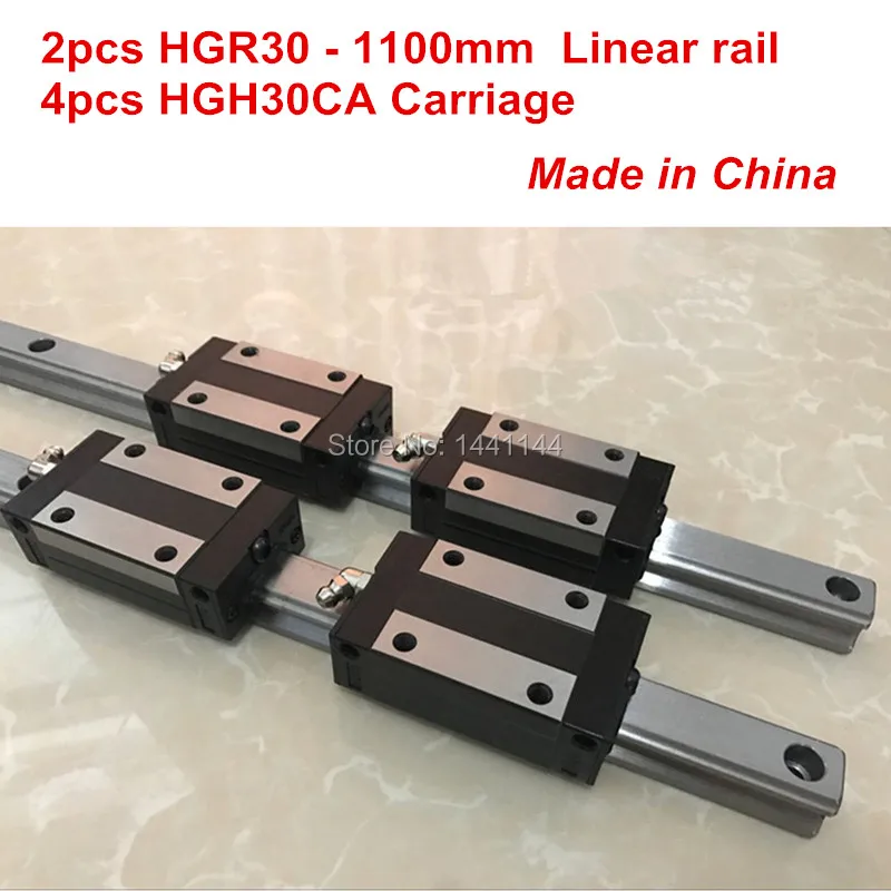 HGR30 линейная направляющая: 2 шт. - 1100 мм + 4 HGH30CA линейные блочные каретки детали ЧПУ |