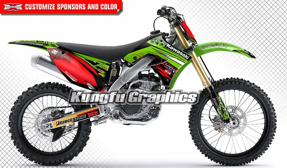 И рисунком кунг-фу Графика виниловые наклейки на заказ наклейка для Kawasaki KX 250F KX250F