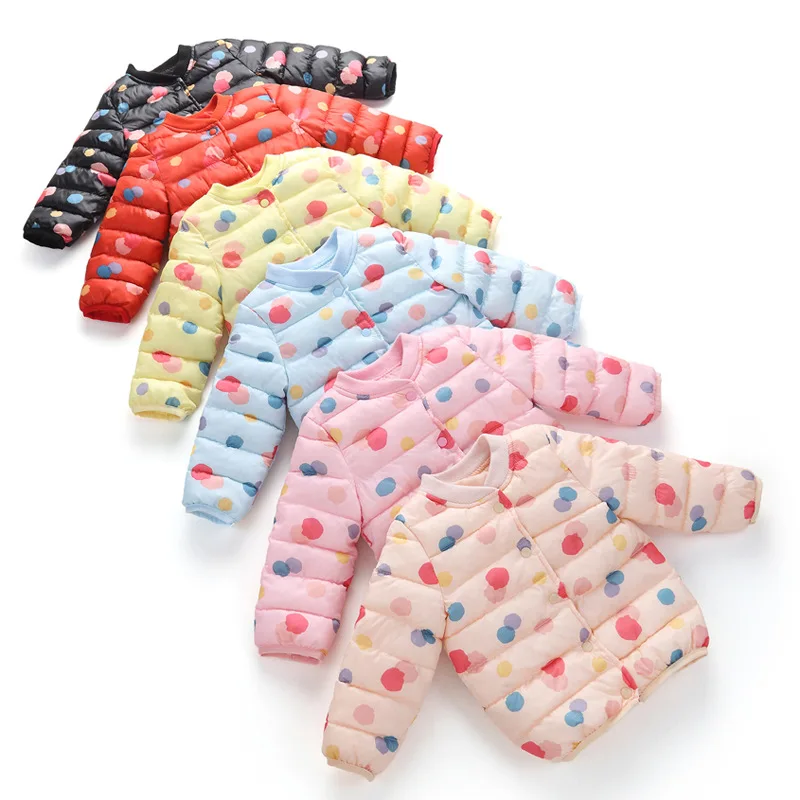 

Baby Jacket Outerwear Boy And Girl Winter Warm Polka Dot decoration Coat Plus Thick Loose Comfortable Baby Kids Winter Jacket