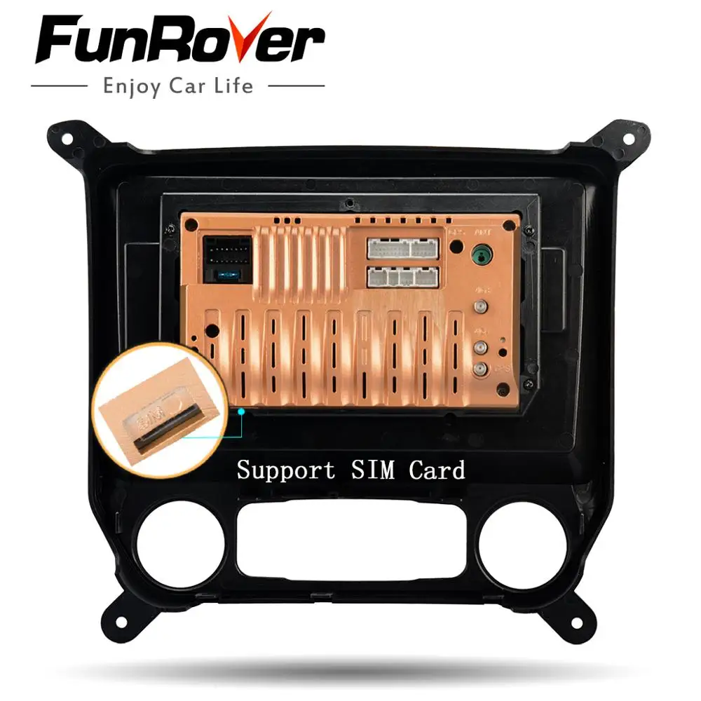 Clearance Funrover 8 cores android 9.0 2 din car dvd player For Chevrolet Silverado 2014-2019 stereo multimedia radio gps navigation navi 5
