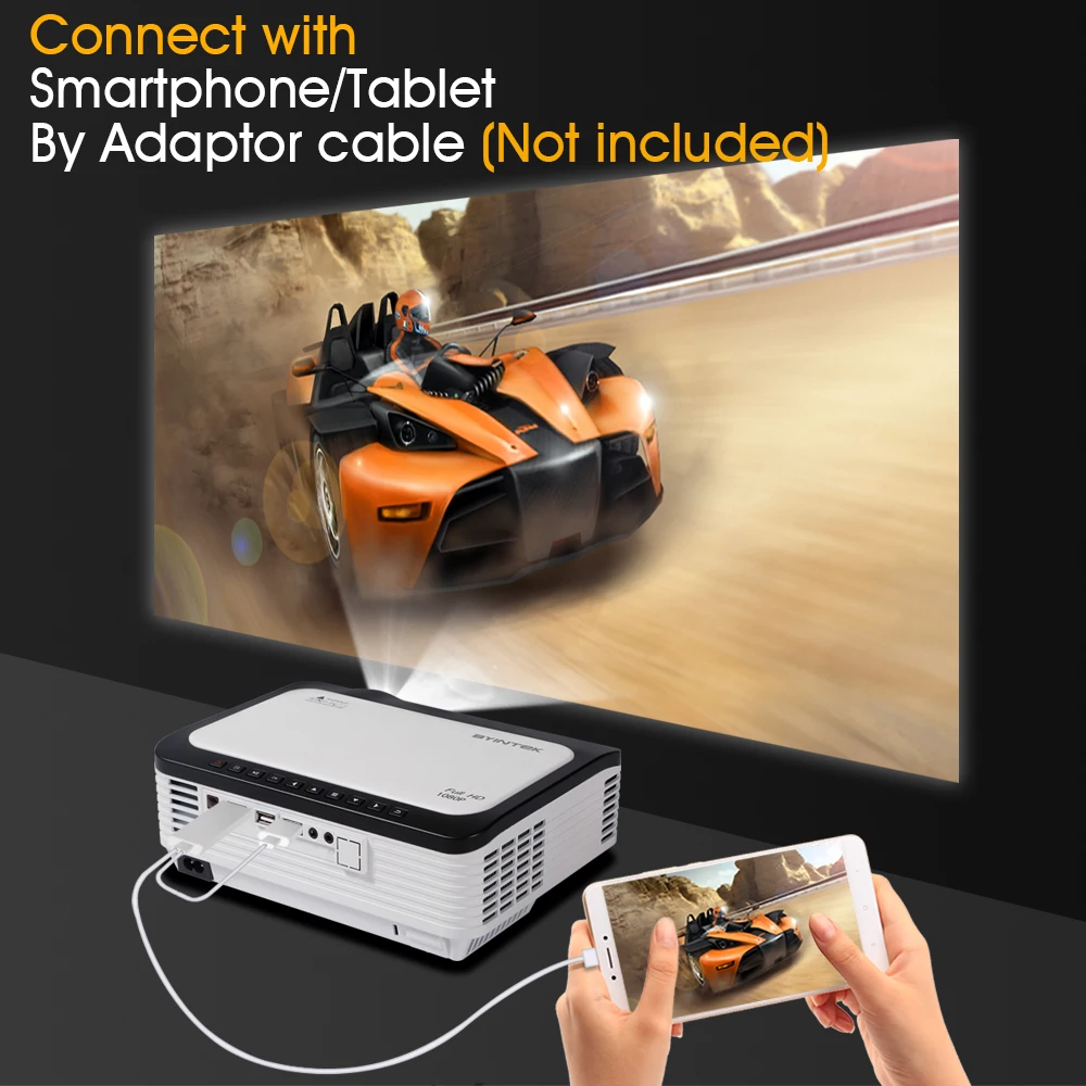 BYINTEK M1080 الذكية الروبوت 7.1 (2 GB + 16 GB) wifi RJ45 لاسلكية كاملة HD 1080 P 1920x1080 المحمولة فيديو LED المنزل جهاز عرض صغير