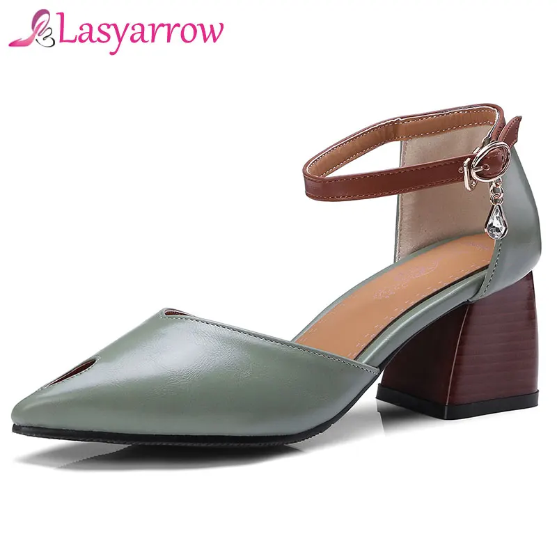 

Lasyarrow Sexy Cut Outs Pointed Toe Two-pieces Dress Shoes Fashion Ankle Strap Rome Gladiator Pumps Sandalias Mujer Zapatos J253