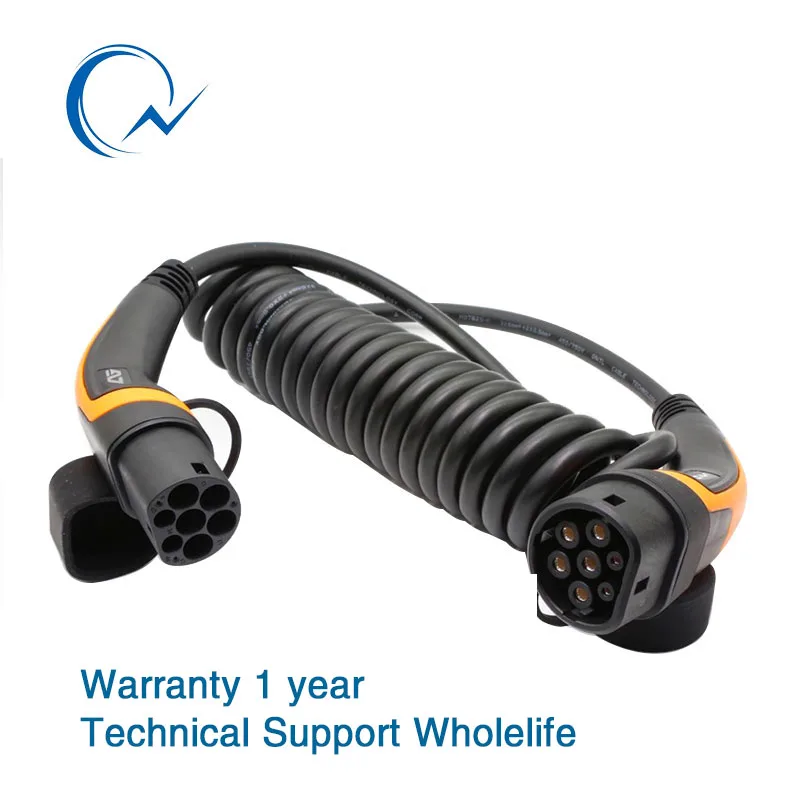 

10pcs 16A Three phase EV Cable Type 2 to Type 2 IEC62196 EV Charging Plug With 5 Meter cable TUV/UL