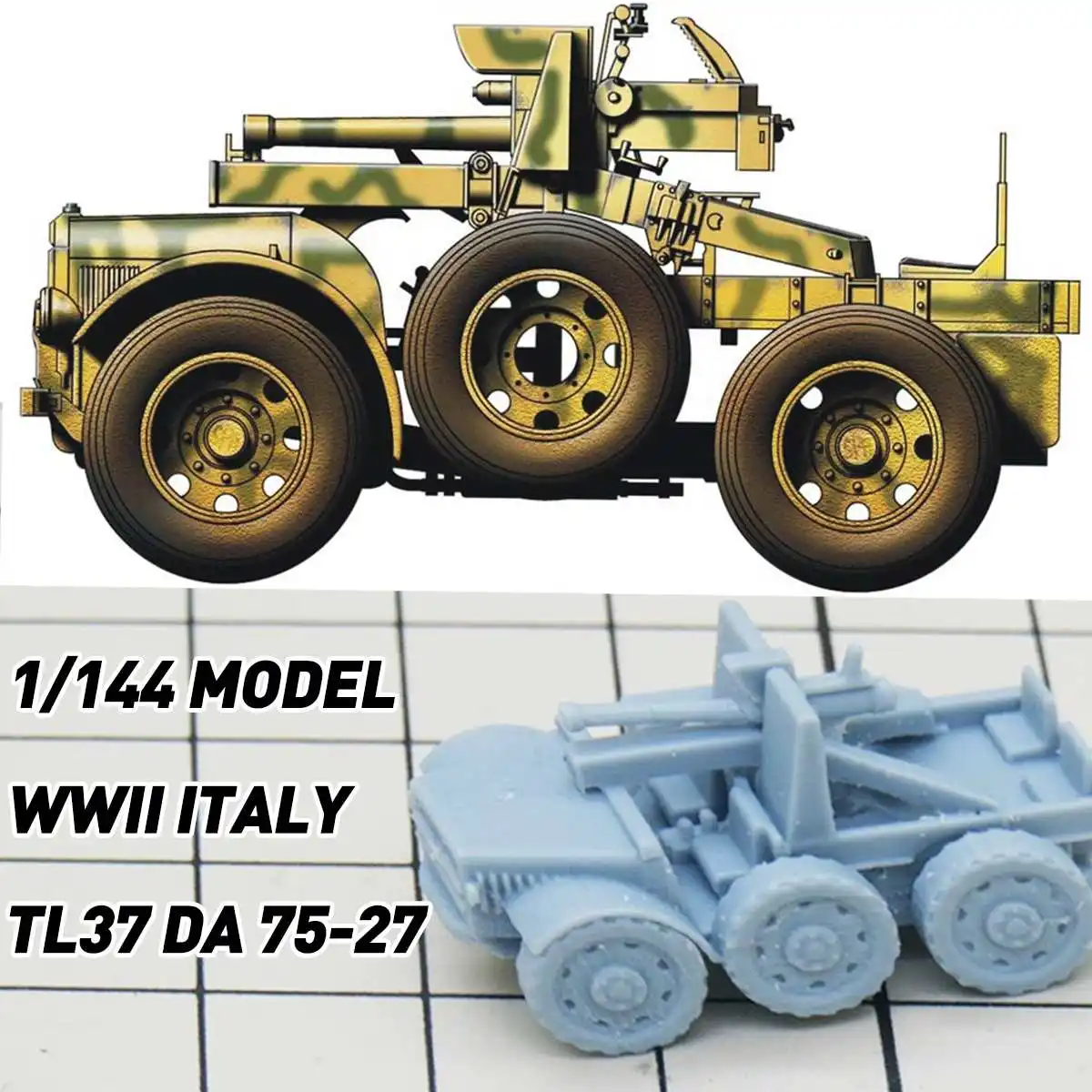 

1/144 Resin figure WWII Italy Armored Vehicles Car Panzer Tank Model Kits DIY Model Building Kits 3D Toys for Kids Birthday Gift