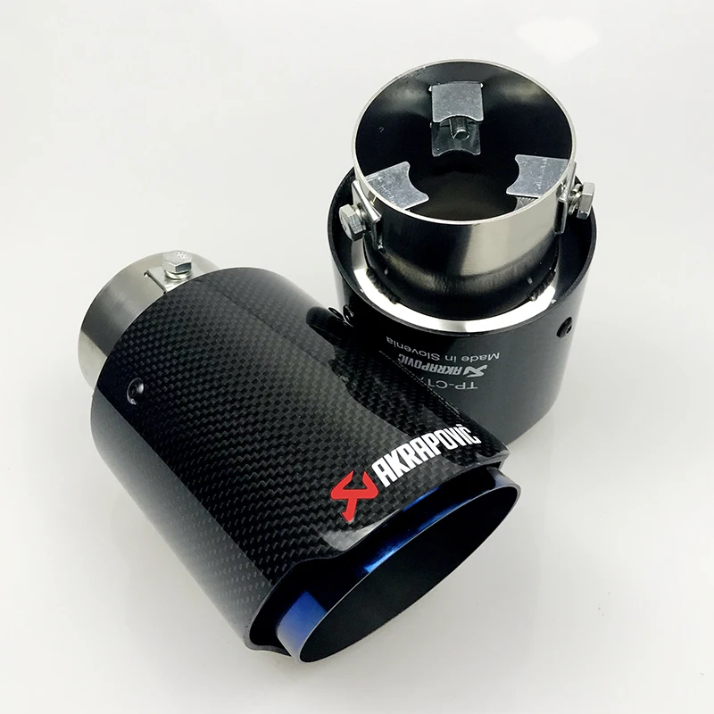 

Inlet Adjustable Akrapovic Tips Carbon Fibre Car Exhaust Pipe Straight Edge Carbon fiber muffler tip for car accessories