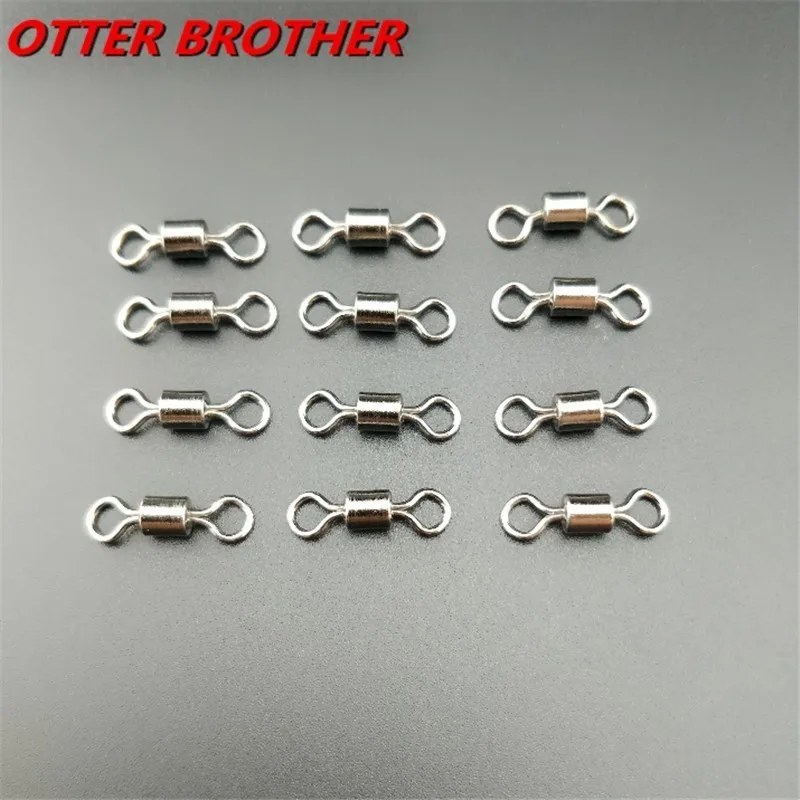 50PCS Fishing Ball Bearing Rolling Swivel Solid Rings 2#4#6#810#12#14#  Shape Stainless Steel Connector Lures Fishing Tackle - AliExpress