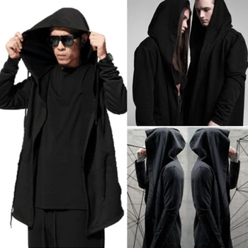 

Women Men Gothic Outwear Hooded Coat Long Trench Jacket Casual Cloak Cape