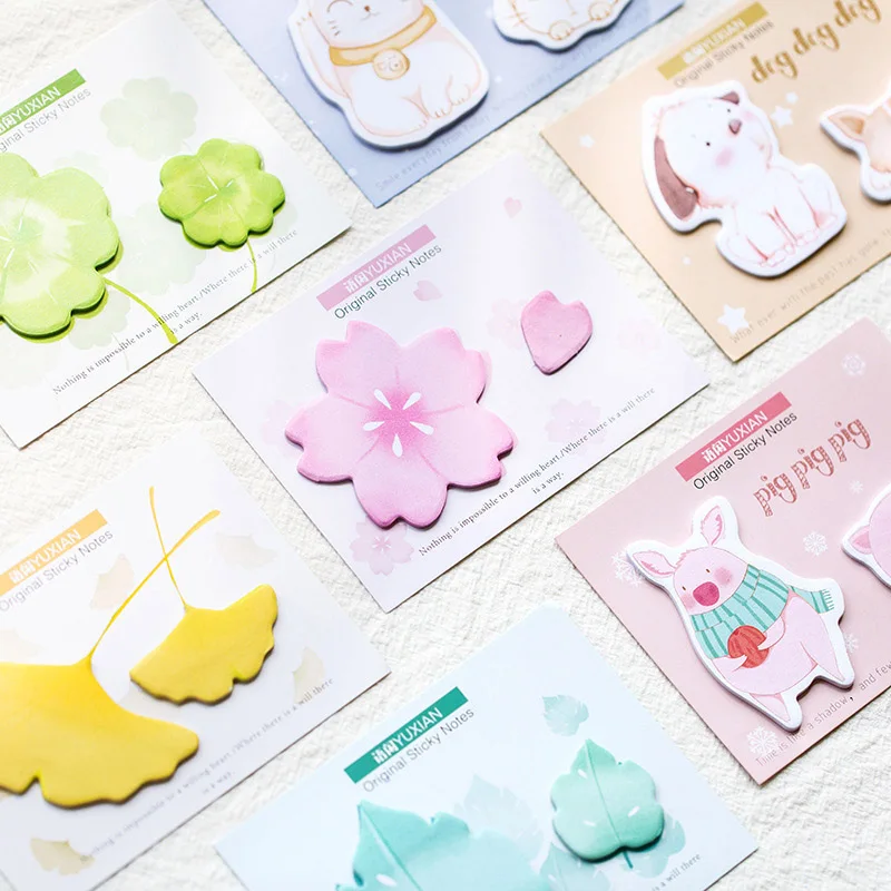 

30Sheets Cute Cherry Memo Pads Kawaii Cat Sticky Notes Lovely Rabbit Note Pads For Kids Gift School Office Supplies Stationery