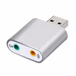 Внешний Звуковой адаптер USB для Windows и Mac. Не требуется подключать и воспроизводить драйверы (AU-MMSA)